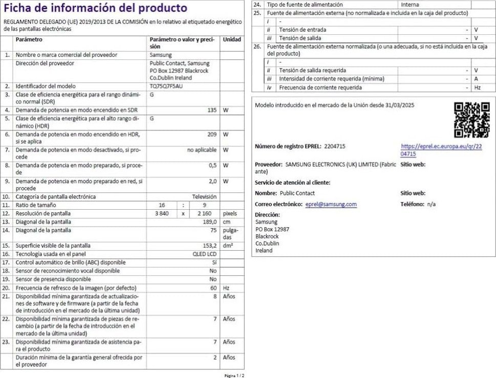 Product sheet