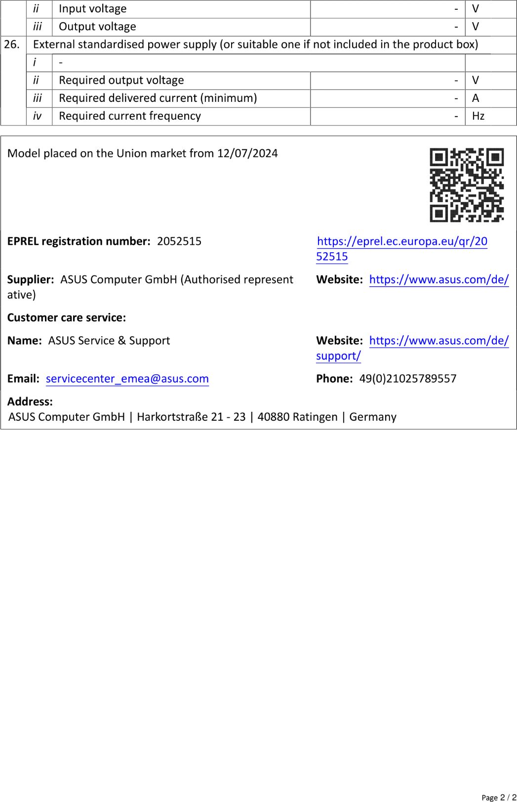 Product sheet