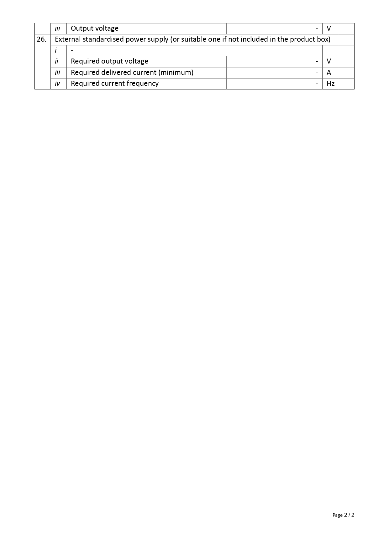 Product sheet