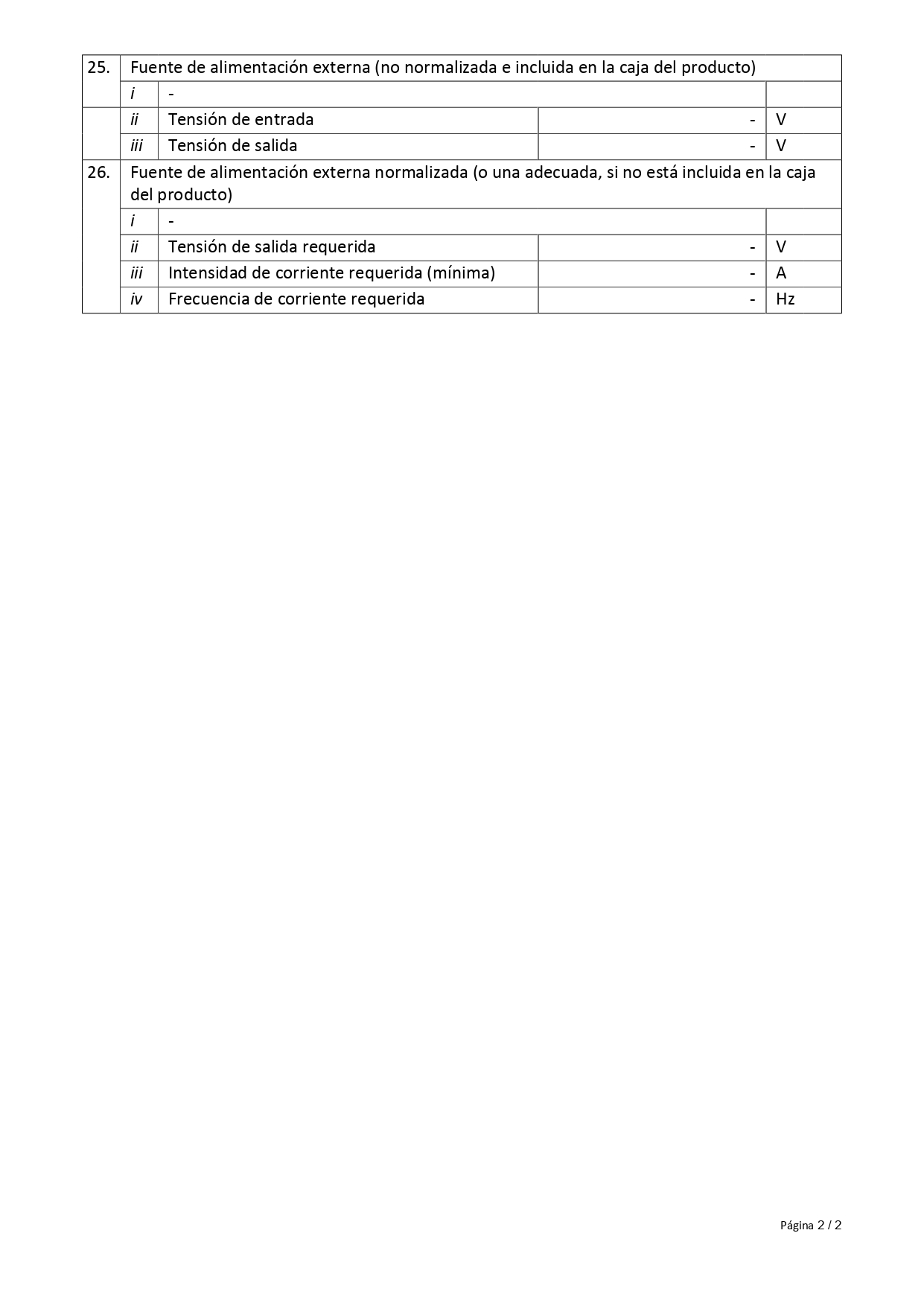 Produktdatenblatt