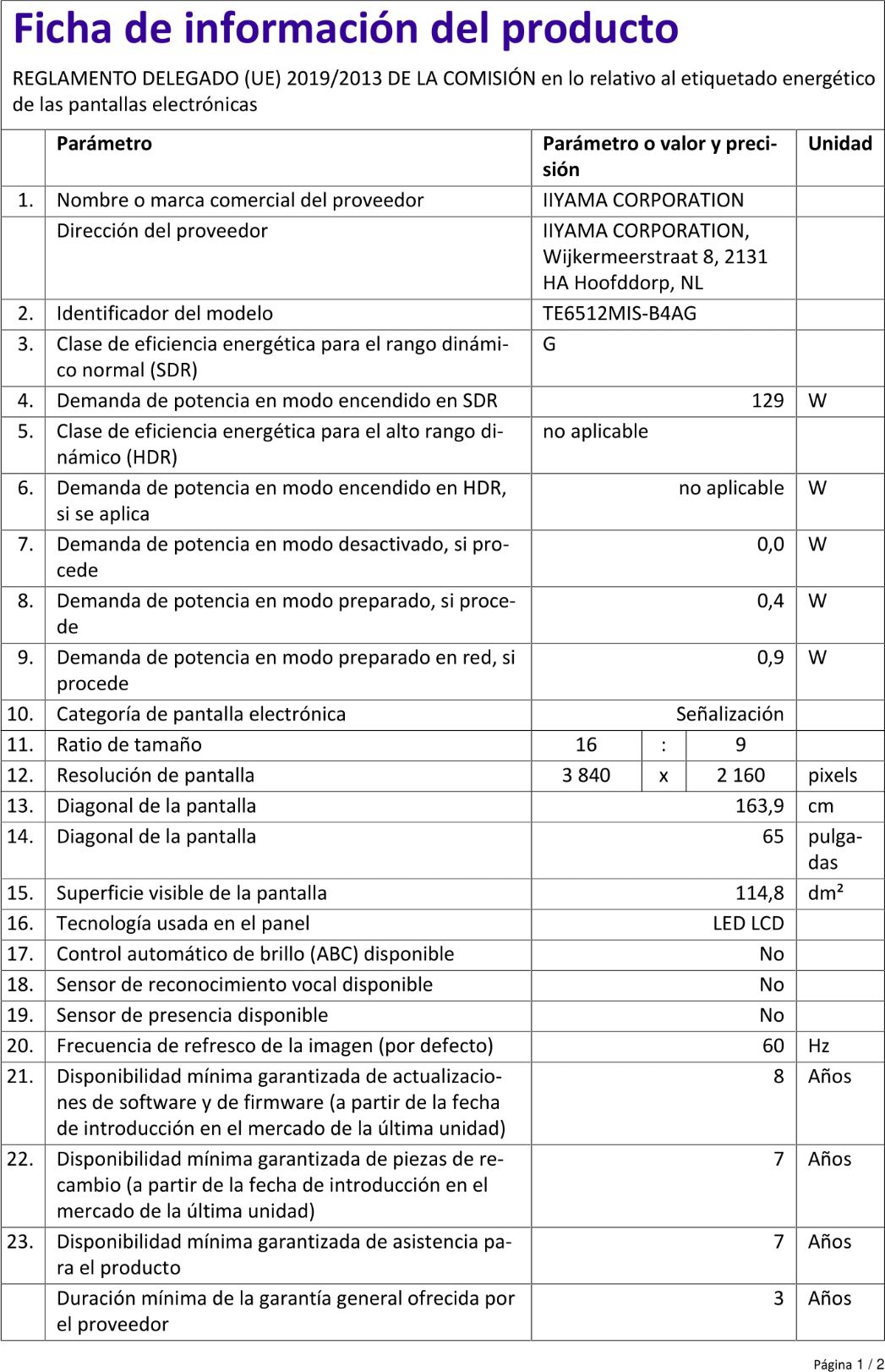 Fiche produit