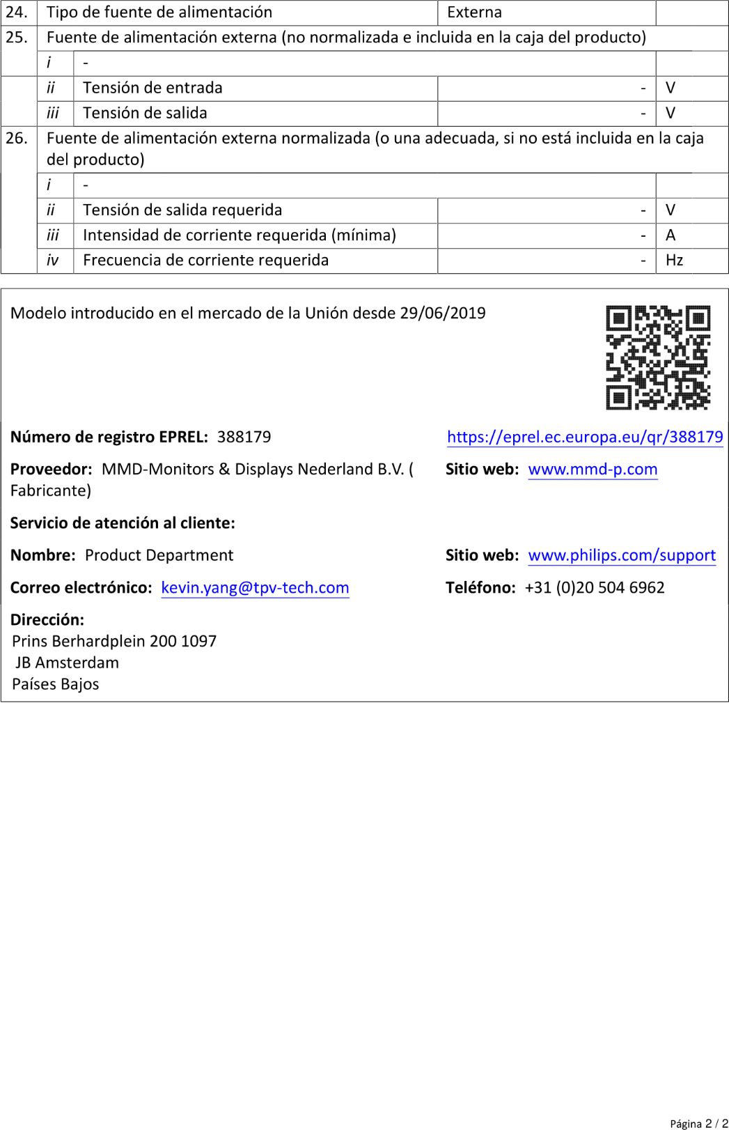 Product sheet