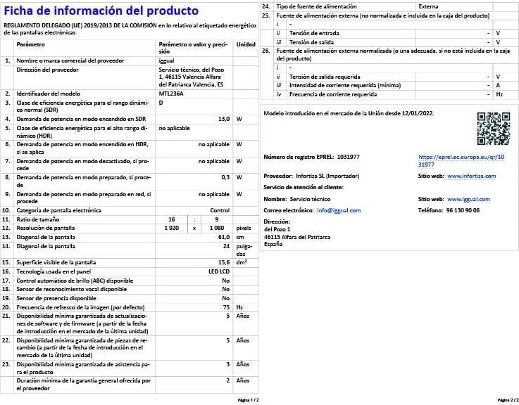 Product sheet