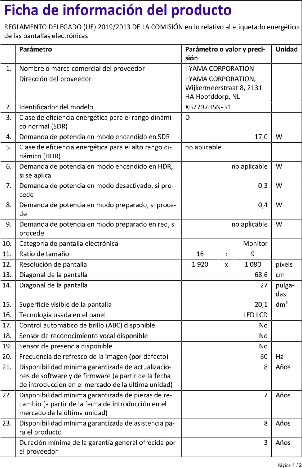 Scheda prodotto