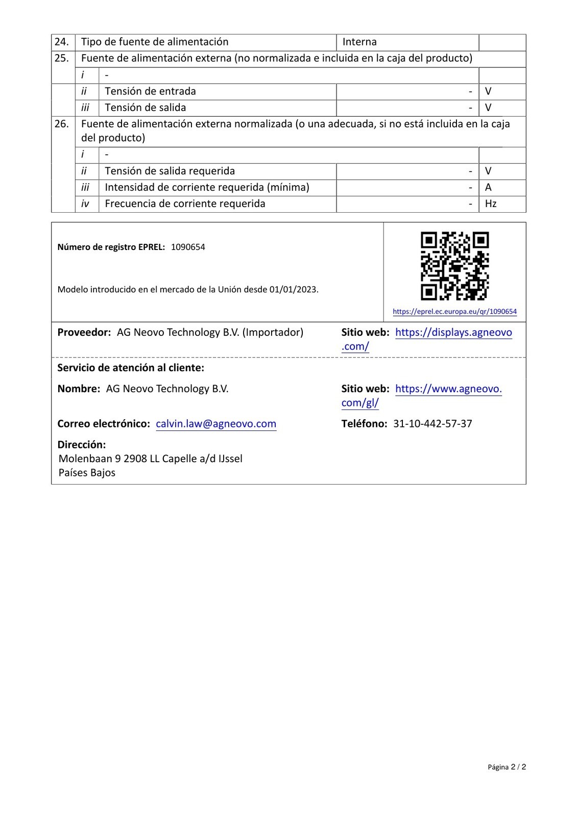 Ficha de producto