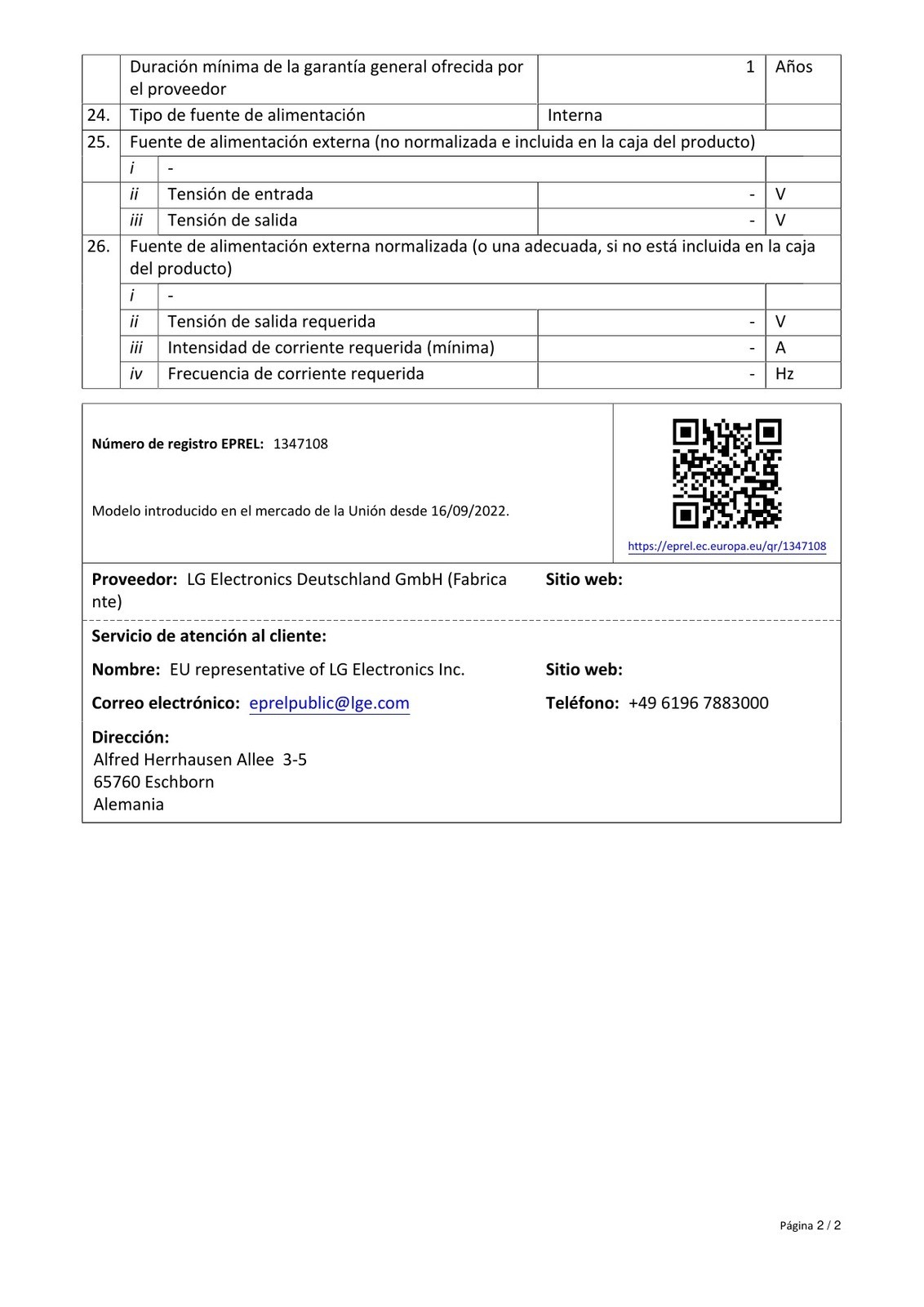 Ficha de producto