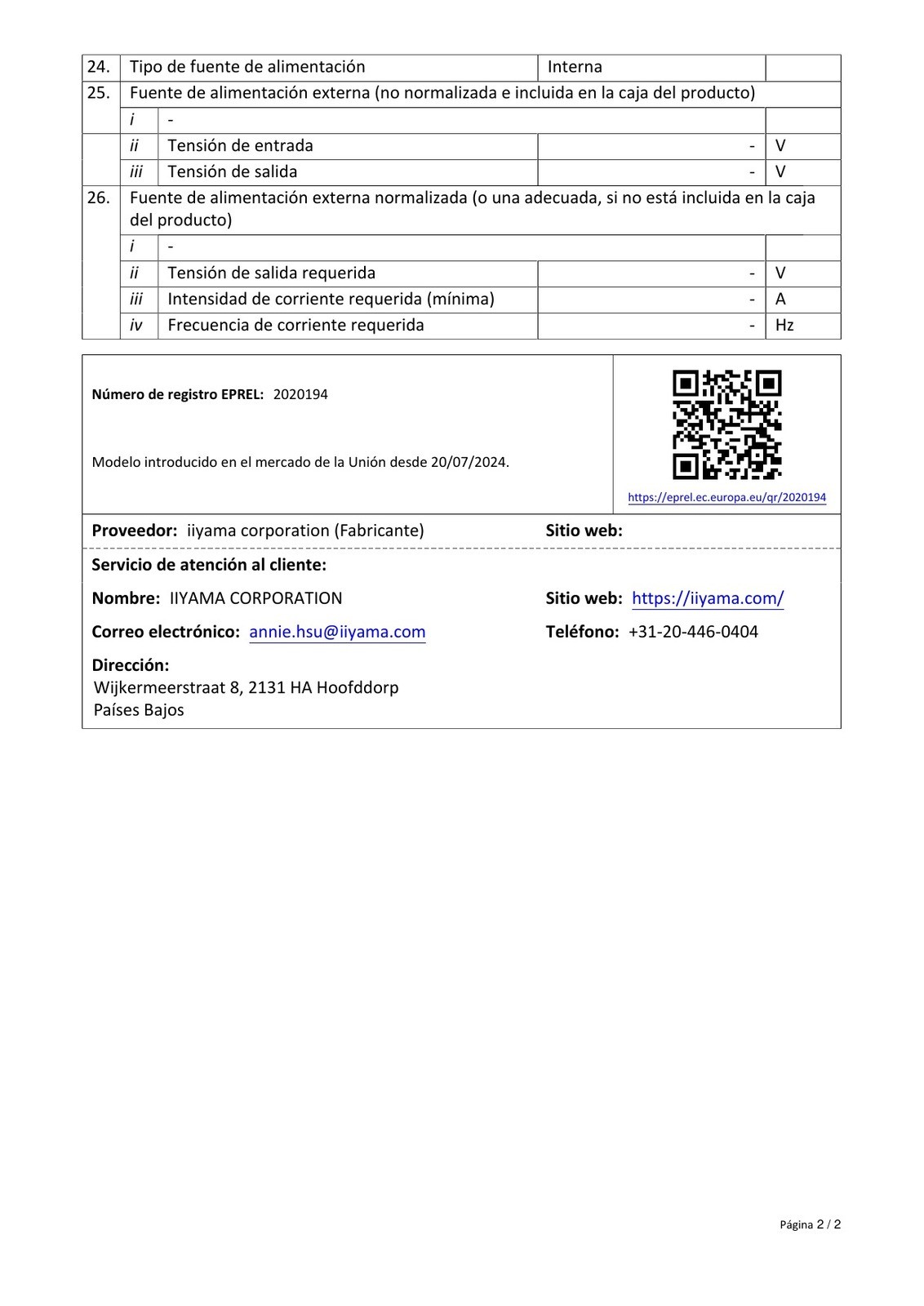 Ficha de producto
