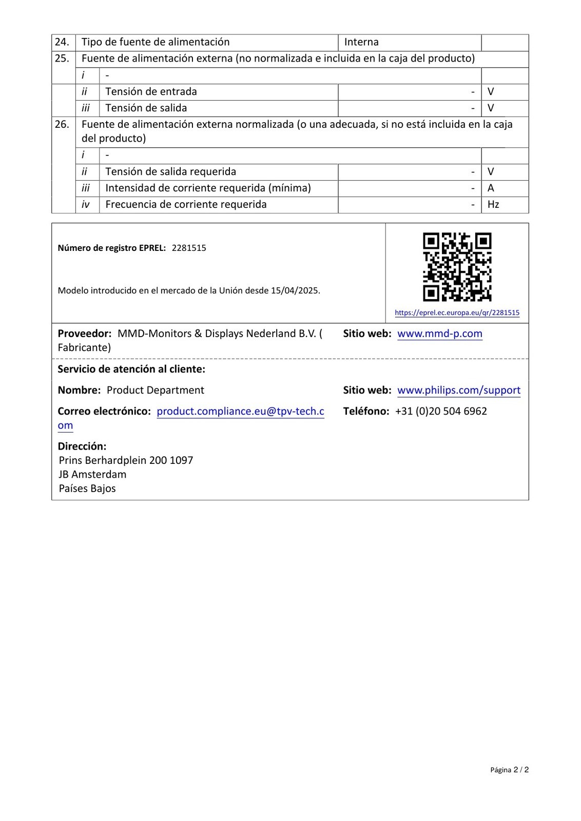Produktdatenblatt