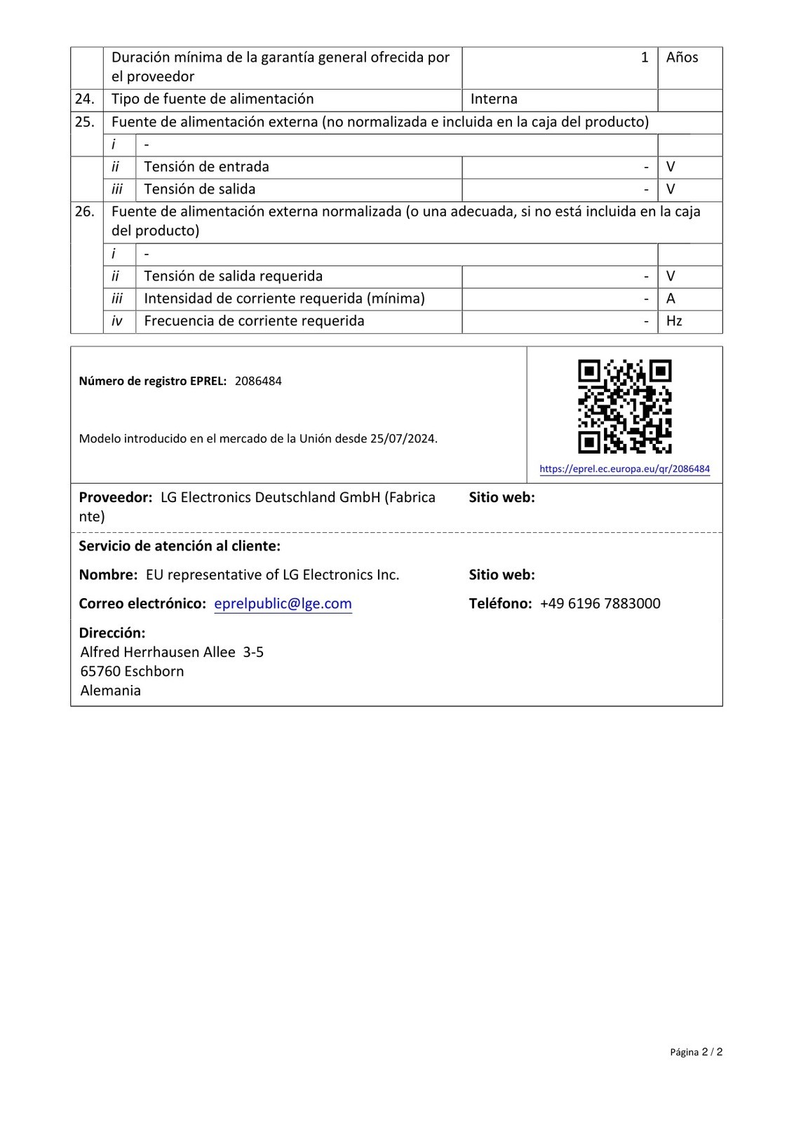 Produktdatenblatt