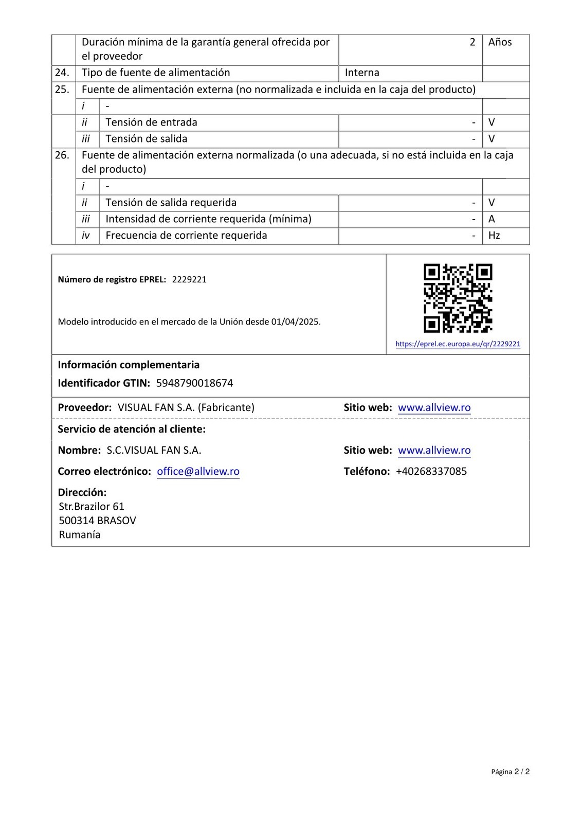 Ficha de producto