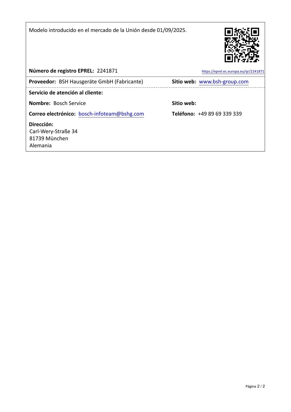 Product sheet