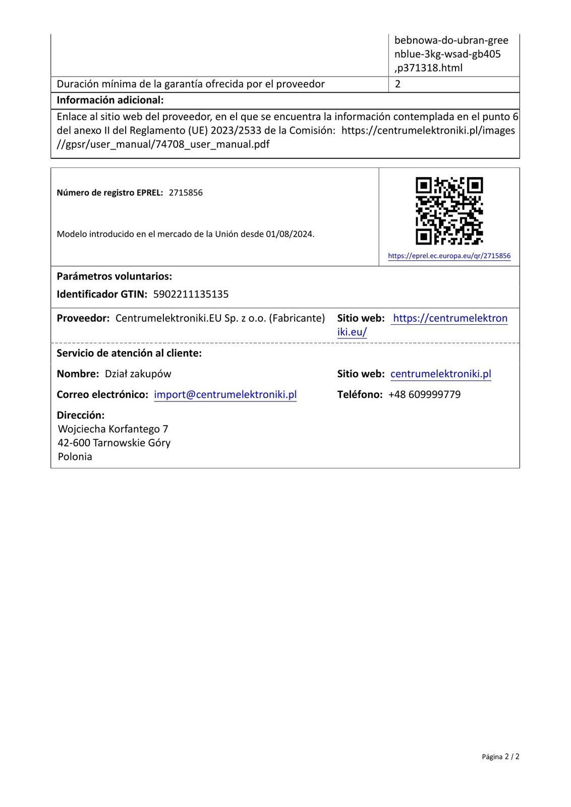 Produktdatenblatt