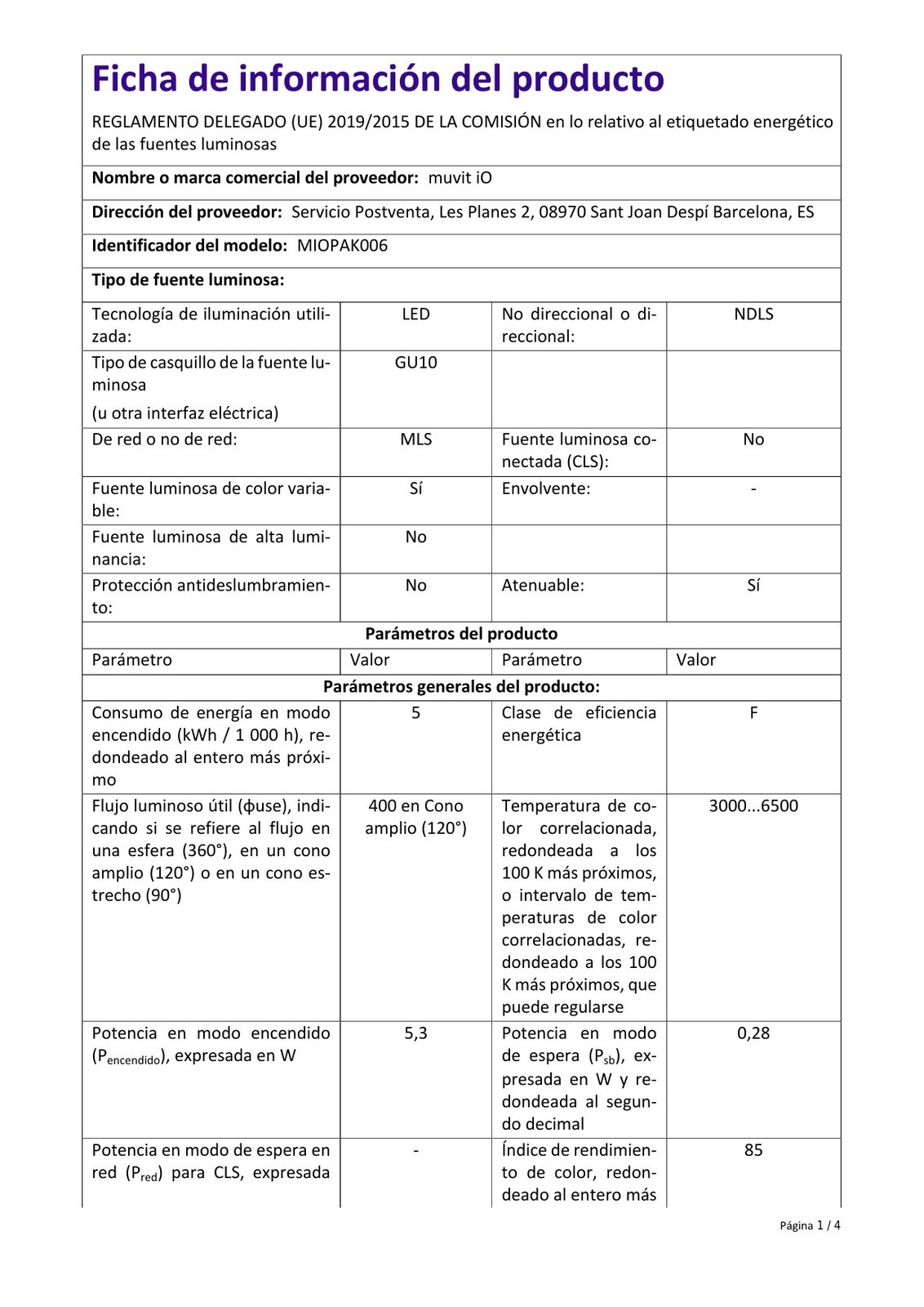 Scheda prodotto