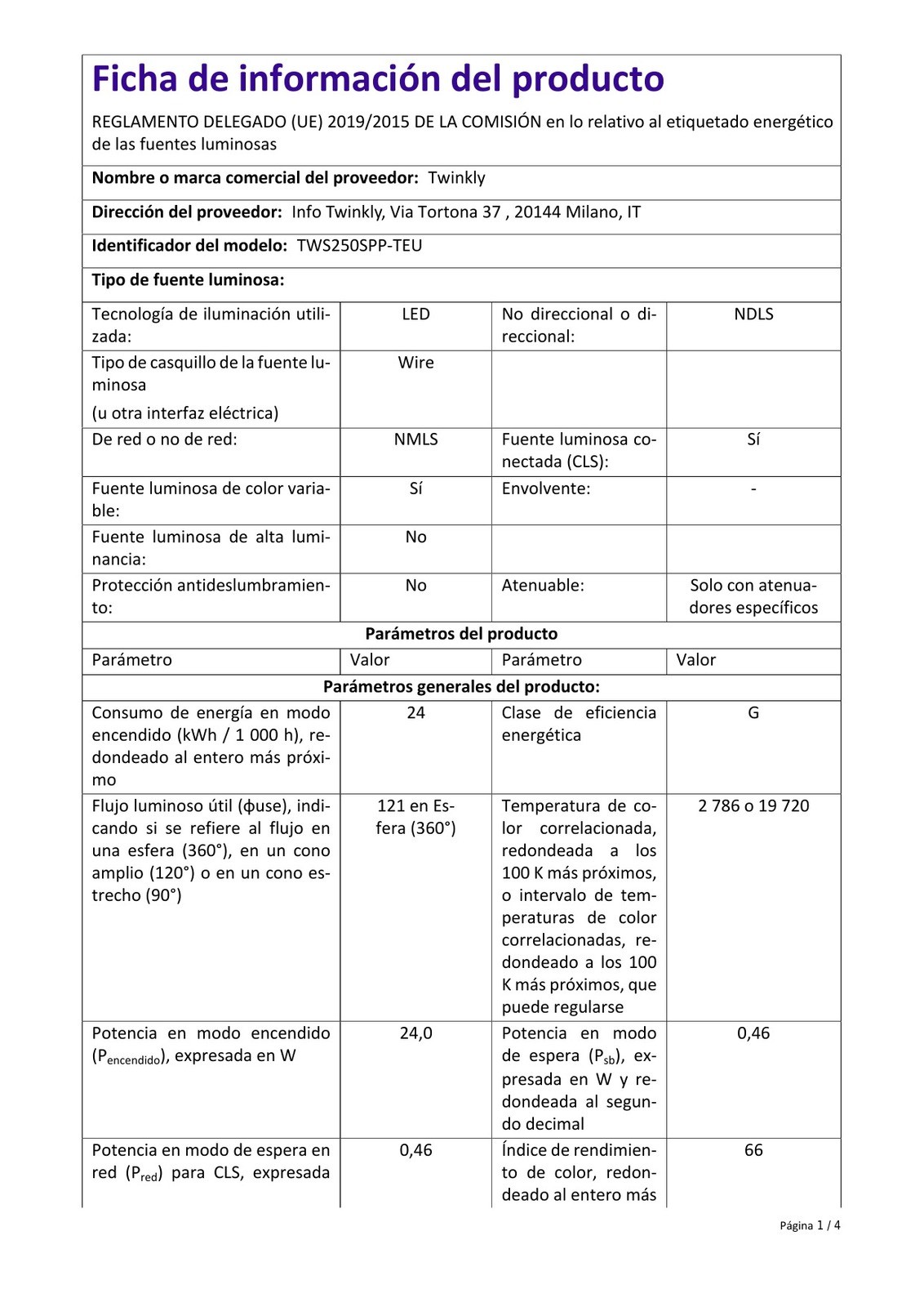 Product sheet